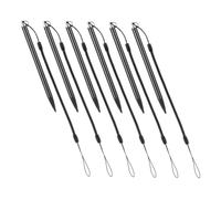 SHINEOFI 6pcs Resistive Stylus Pen Tablet Stylus Tool with Anti-lost Tether Aluminium and Copper Material Black Smooth Writing Experience for Phones and Tablets