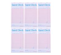 SHINEOFI 6pcs Restaurant Accounting Book Check Books for Waitress Server Order Pad Guest Check Pack Food Order Tickets Pads