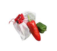 SHINEOFI 6pcs Reusable Mesh Produce Bags for Grocery Storage Red S Green Blue Washable Eco-friendly Net Bags for Fruits Vegetables Laundry School Supplies