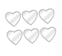 SHINEOFI 6PCS Rhinestone Decor Phone Case Kit Heart Shaped Mirror Stick for Quick Makeup Touch Ups Travel Friendly Cell Phone Charms for Elegant and Durable Accessories