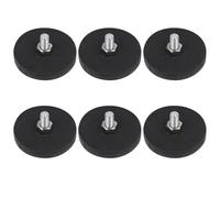 SHINEOFI 6pcs Rubber Coated Magnetic Mounting Plates with Threaded Base Wear-resistant Magnet Holders for Roof Light Camera and Industrial Equipment