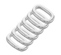 SHINEOFI 6pcs Silver Filled Oval Spring Ring Clasps Carabiner Clips for Jewelry Making DIY Necklace and Bracelet Connectors Quick Release Secure Buckle for Women Men