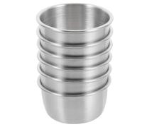 SHINEOFI 6pcs Stainless Steel Metal Reptile Feeder Bowls for Tortoise and Reptiles, 40ml Capacity, Convenient Multi-function Design Suitable for Pets Cage Feeding