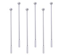 SHINEOFI 6pcs Stainless Steel Swizzle Stirring Sticks Silver Cocktail Mixing Rods Not Easily Deformed Simple Stylish Design for Homes and Kitchens