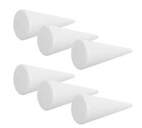 SHINEOFI 6pcs White Foam Cones 25cm X 9cm Polystyrene Craft Shapes for Christmas Tree Decorating, DIY Floral Foam Cones for Holiday Ornaments and Wedding Party Crafts