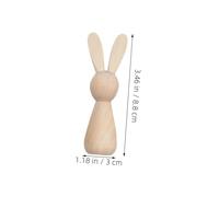 SHINEOFI 6pcs Wooden Rabbit Figures DIY Craft Kit Unfinished Bunny Figurines for Easter Table Centerpieces Garden Ornaments and Hanging Decorations Family Fun Activity