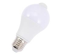 SHINEOFI 7w LED Sensor Light Bulb with E27 Screw Base, Automatic in Dark, Good Light Transmission, White Plastic Sensor Lamp Bulb Suitable for Home and Other Places