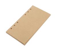 SHINEOFI 80 Sheets Blank Kraft Paper Refillable Loose-Leaf Notebook Refills Ring Binders Vintage Planner Journal Inserts for Travel Diaries Work Memos