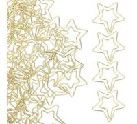 SHINEOFI 80pcs Gold Star Shaped Metal Paper Clips for Office and School Cute Five-Pointed Bookmark Clips with Rounded Corners Planner Clamps for Wedding Memo and Paper Organization