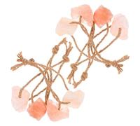SHINEOFI 8pcs Alpaca Cattle Goat Deer Lick Salt Blocks Chew Improves Production Performance Attracts Animals Mineral Pink Salt with Hanging Rope for Outdoor Grazing Livestock