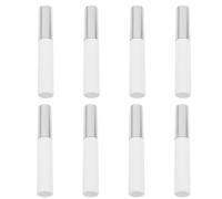 SHINEOFI 8pcs Empty Refillable Mascara Tube 10ml with Matte Silver Plastic and Nylon Brush, Sleek White Eyelash Bottle Minimizing Liquid Evaporation and Preventing Oxidation for Travel