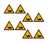SHINEOFI 8pcs Hand Warning Stickers, Self-adhesive Vinyl Safety Labels, High-adhesion Machinery Decals, Caution Hand Crushing Sign for Workplace Safety