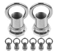 SHINEOFI 8pcs M10 Threaded Hook Ring for Pendant Lights, Iron Zinc Alloy | Closed Bull Nose Ring Design, Portable Threaded Installation, for Lanterns and Porch Lighting, Silver Finish