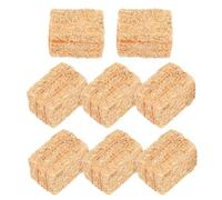 SHINEOFI 8pcs Mini Straw Bale Dollhouse Hayrick Set, Miniature Scene Decor with Hanging String for Dollhouse, Christmas, Table Display