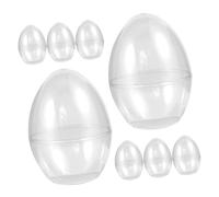 SHINEOFI 8pcs Plastic Easter Egg Boxes 90x90x120mm Jumbo Fillable Candy Containers for Easter Party Decorations and Spring Craft Storage