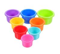 SHINEOFI 8pcs Stacked Cup Toys for Rabbits Plastic Rabbit Nesting Cups Food Hiding Pet Bunny Toy for Garden Play