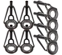 SHINEOFI 8pcs Stainless Steel Fishing Rod Tips Black Repair Kit