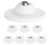 SHINEOFI 8Pcs White Adhesive Paste Swivel Caster Wheels for Storage Boxes, Mini Universal Pulley Rollers for under Bed Storage and Trash Bin Replacement