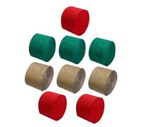 SHINEOFI 9 Pcs Crepe Paper Streamers DIY Craft for Party Decorations Each Red Gold Deep Green Lightweight and Material for Christmas Halloween Birthday Festive Backdrops