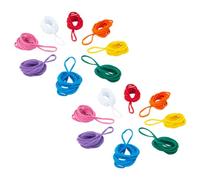 SHINEOFI 96pcs Braided Rope Bag Weaving Craft Loops for Potholder Loom Kit Multiple Colors Elastic Ropes DIY Crafts Supplies for Boys and Girls Weaving Loom Project