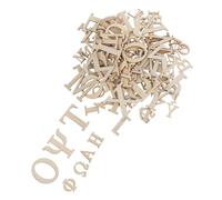 SHINEOFI 96pcs Natural Wood Greek Alphabet Letters Set Smooth Sanded Wooden Tiles for Educational Crafting Cognitive Development Fine Motor Skills Home and Classroom Learning Aid