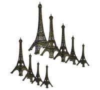 SHINEOFI 9pcs Mini Eiffel Tower Figurine Iron Elegant Design