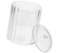 SHINEOFI Acrylic Cotton Swabs Container with Lid, Portable Cotton Pad Holder and Makeup Sponge Organizer Box for Bathroom and Vanity Storage