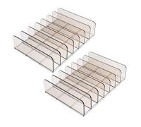 SHINEOFI Acrylic Desk Organizer for Sorting Mail, Business Card 2 Pack, 7 Slot Mail Organizer Countertop Clear Divider for Cash Envelope Cell Phone Divider Holder for Charging