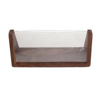 SHINEOFI Acrylic Meeting Table Name Holder with Solid Wood Base V-shaped Double-sided Display Stand for Office Conference and Leadership Desk Signs