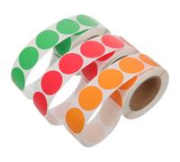 SHINEOFI Adhesive Circle Stickers 1500pcs 3 Rolls 3cm Colored Dot Labels for Envelope Sealing and Office Organization