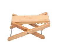 SHINEOFI Adjustable Bamboo Guitar Performance Foot Support with Stable Structure Design and Six Gears Height Settings, Khaki Colour Footstool for Guitar Players and Practice Sessions