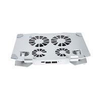 SHINEOFI Adjustable Laptop Stand with Cooling Fans USB Charging Dual Ports Skid Silicone Pads Compatible with Laptop Tablet Phone for Office Home Use