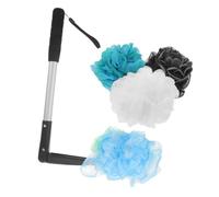SHINEOFI Adjustable Long Handle Back Scrubber Physical Exfoliation Bath Brush for Shower with Hard Nylon Bristles and Textured Handle for Men and Elderly, Safe for Wet Environments