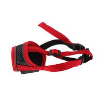 SHINEOFI Adjustable Soft Mesh Dog Muzzle for Small to Dogs Breathable Mouth Cover with Secure Strap Prevents Barking Biting Chewing and Scavenging Comfortable Red