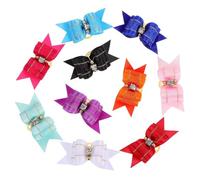 SHINEOFI Adorable Pet Bow Hair Tie Polyester Grooming Accessories 10pcs for Dogs and Horses with Double Layer Bow for Festivals and Special Occasions