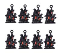 SHINEOFI Alloy Castle Charms with Eye-catching Delicate Design 20pcs Halloween Black Haunted House Pendants for DIY Jewelry Making for Dangle Accessories and Scrapbook Projects
