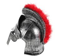 SHINEOFI Ancient Roman Warrior Helmet Adult with and Silver Double Teeth Design, Medieval Soldier Costume Headwear for Halloween, Roman Soldier Prop for Cosplay and Party