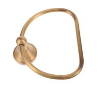 SHINEOFI Antique Brass Towel Ring Holder Wall Mounted Half-Round Bathroom Hand Towel Rack for Hotel and Home Vintage Style