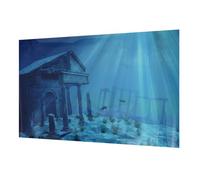 SHINEOFI Aquarium Background Sticker Fish Tank Wall Decor 61x41cm 3d Underwater Ruins Poster Adhesive Aquarium Wallpaper for Freshwater and Saltwater Tanks
