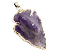 SHINEOFI Arrowhead Shape Agate Stone Pendant Charm with Mini Hanging Circle Ring Design, Portable Purple Natural Stone Pendant Accessories for Women, for Wind Chime or Cosplay Style Costume