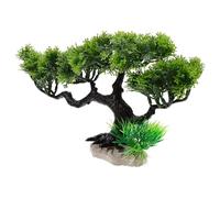 SHINEOFI Artificial Aquarium Pine Tree Ornament, Realistic Plastic Fish Tank Landscape Decor, Green Aquarium Bonsai Decoration for Fish Tank Scenery