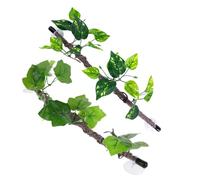 SHINEOFI Artificial Climbing Plants Jungle Vines 2pcs Flexible Terrarium Branches with Suction Cups Fake Green Leaves for Reptile Habitat Decoration Suitable for Geckos Chameleons and Snakes