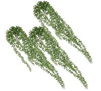 SHINEOFI Artificial Green 3pcs Hanging Succulents String of Pearls Plants Fake Vines with Realistic Texture and Never Wither Feature Plastic and Iron Wire, for Seasonal Decor and Home