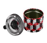 SHINEOFI Ash Tray Outdoor Automatic Extinguishing Ashtray with Rotating Lid Round Metal Holder for Patio Home Use Easy to Clean
