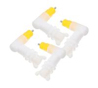SHINEOFI Automatic Poultry Watering System 4 Chicken and Rabbit Nipples, Double-sealed Quail and Chick Drinker Set White Short Bent Nozzles for Cage Use