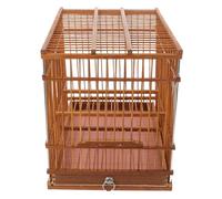 SHINEOFI Bamboo Rectangular Bird Cage 30x20x24cm with Removable Tray and Hanging Hook, Lightweight Portable Outdoor Finch Cage Suitable for Canaries, Parakeets, and Small Birds