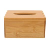 SHINEOFI Bamboo Wood Rectangular Tissue Box Cover, Desktop Tissue Holder Napkin Dispenser for Living Room Office, Minimalist Design Paper Towel Box Organizer