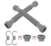 SHINEOFI Bathroom Sink Flexible P-Trap Drain Kit with 45mm Dual Internal Thread Design, Expandable Plastic Pipe 80cm for Kitchen Sink and Utility Basin, Includes Adapter and Bracket