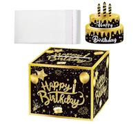 SHINEOFI Birthday Cash Box Paper Money Pullout Gift Box with Surprise Cash Prize Feature for Birthday Party and Decorations