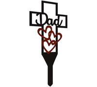 SHINEOFI Black Cemetery Stake Grave Decorations Memorials Rainproof Delicate Surface Garden Cemetery Decoration for Remembering Loved Ones